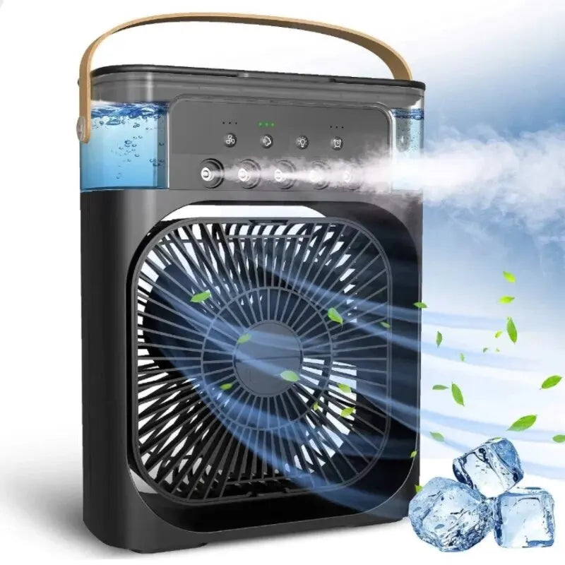Five-Hole Spray Fan Humidification Refrigeration Air Conditioning Fan Desktop Dormitory Mini Chiller USB